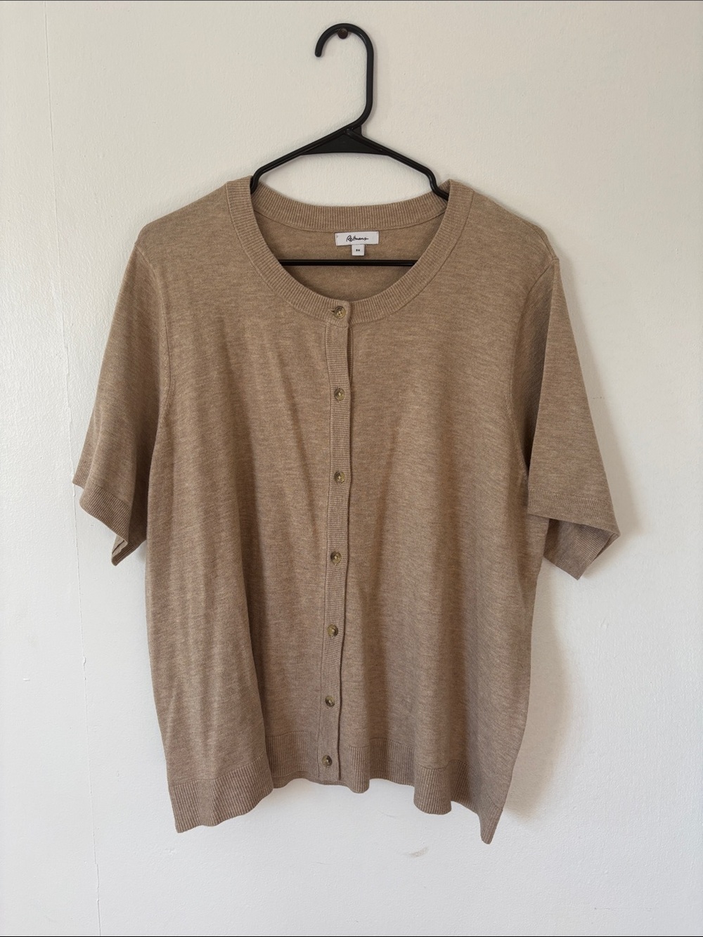 Reitmans Lightweight Knit Button Cardigan - Beige Tan